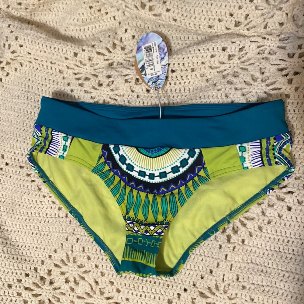 NWT Prana Zuri Bikini Bottom in Teal Tribe